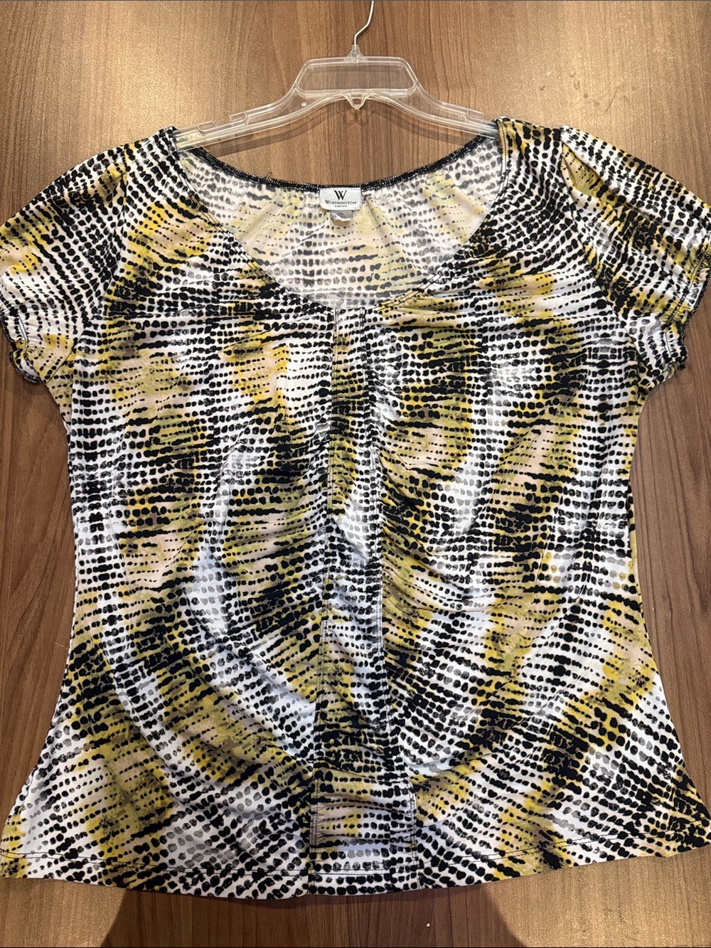 Worthington Short Sleeve Tee in Yellow, Black & White